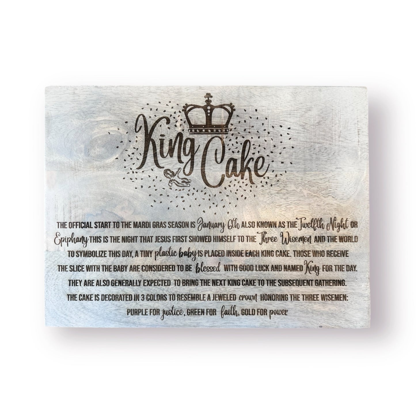 Story of the King Cake Serving Board