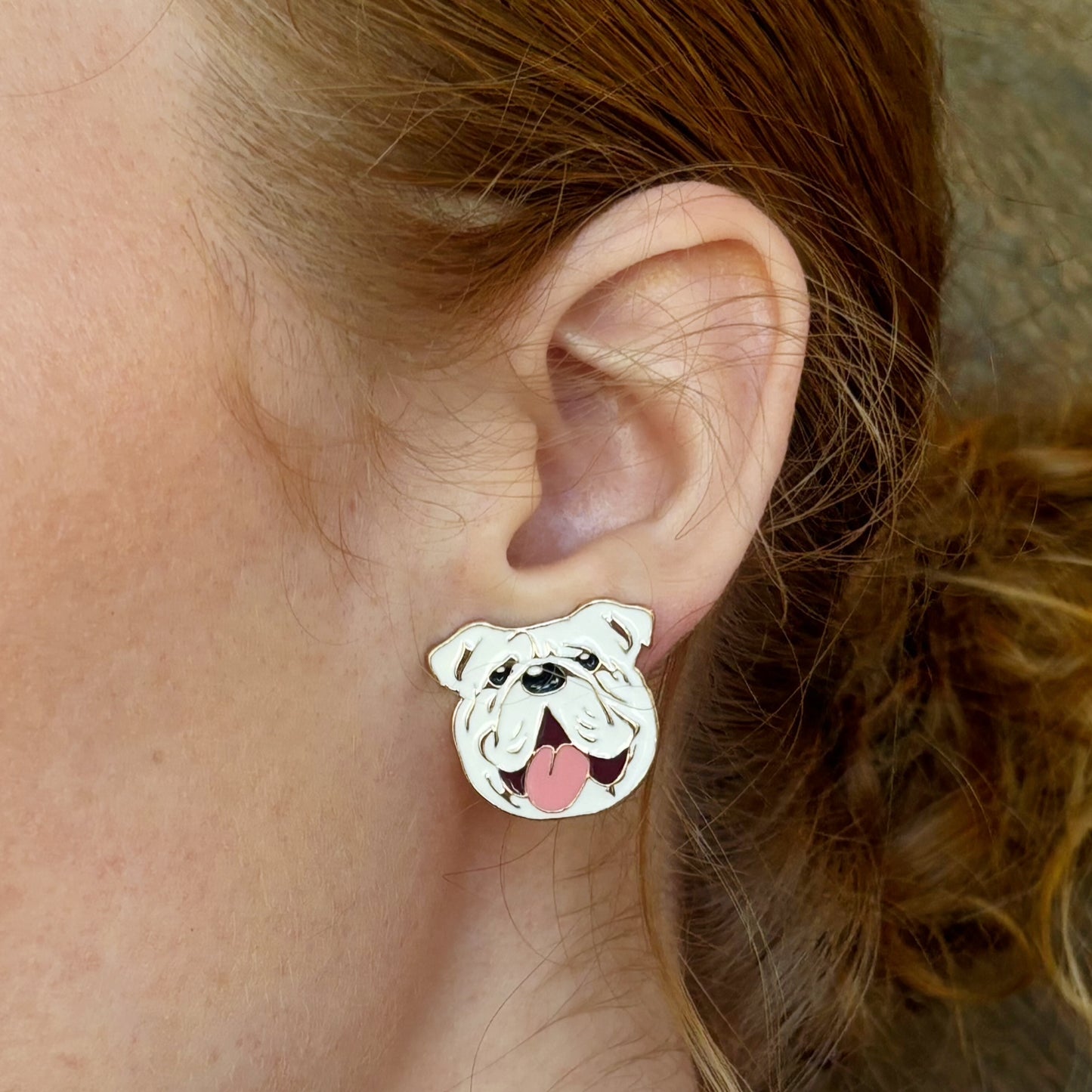 Small Bulldog Earring Studs