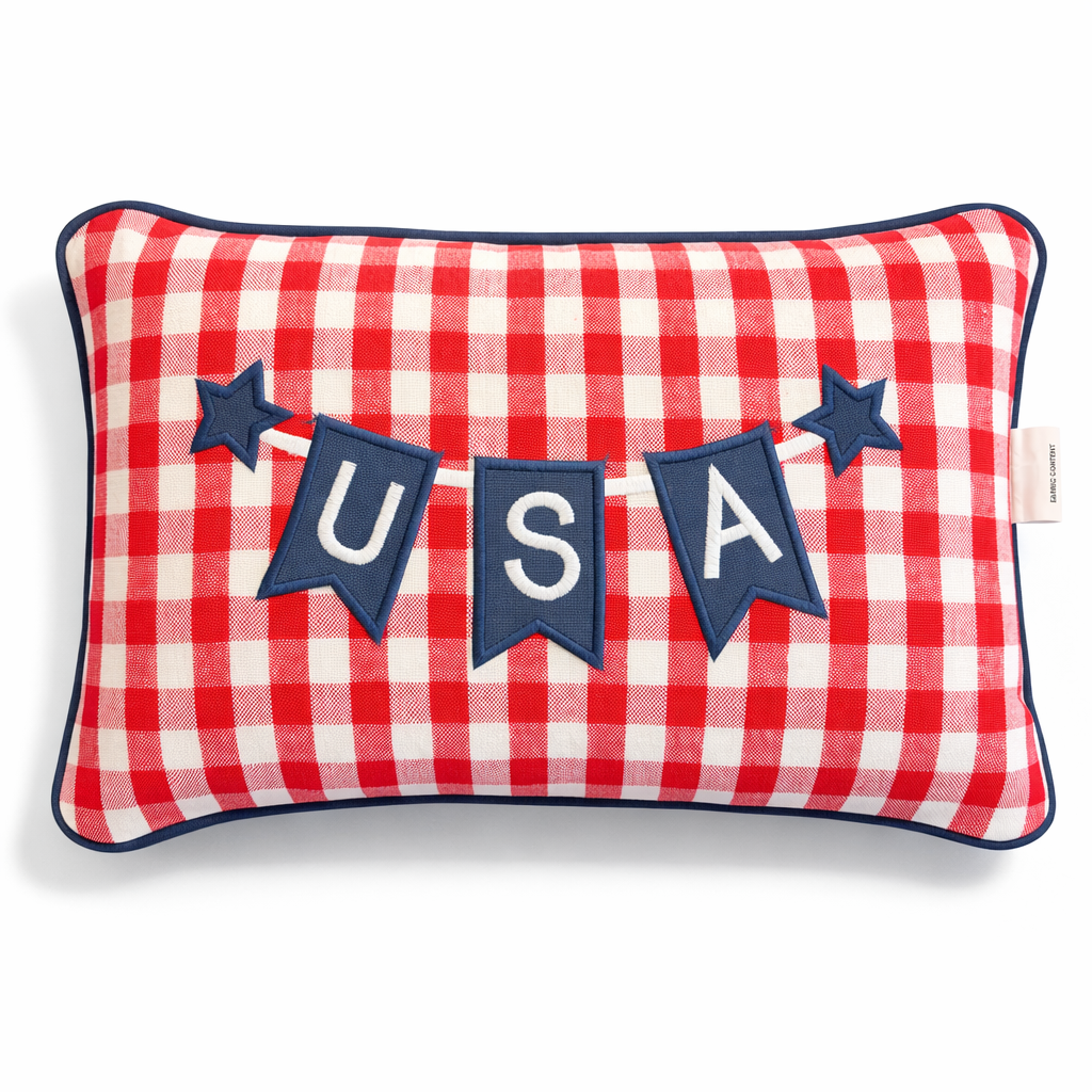 USA Gingham Pillow