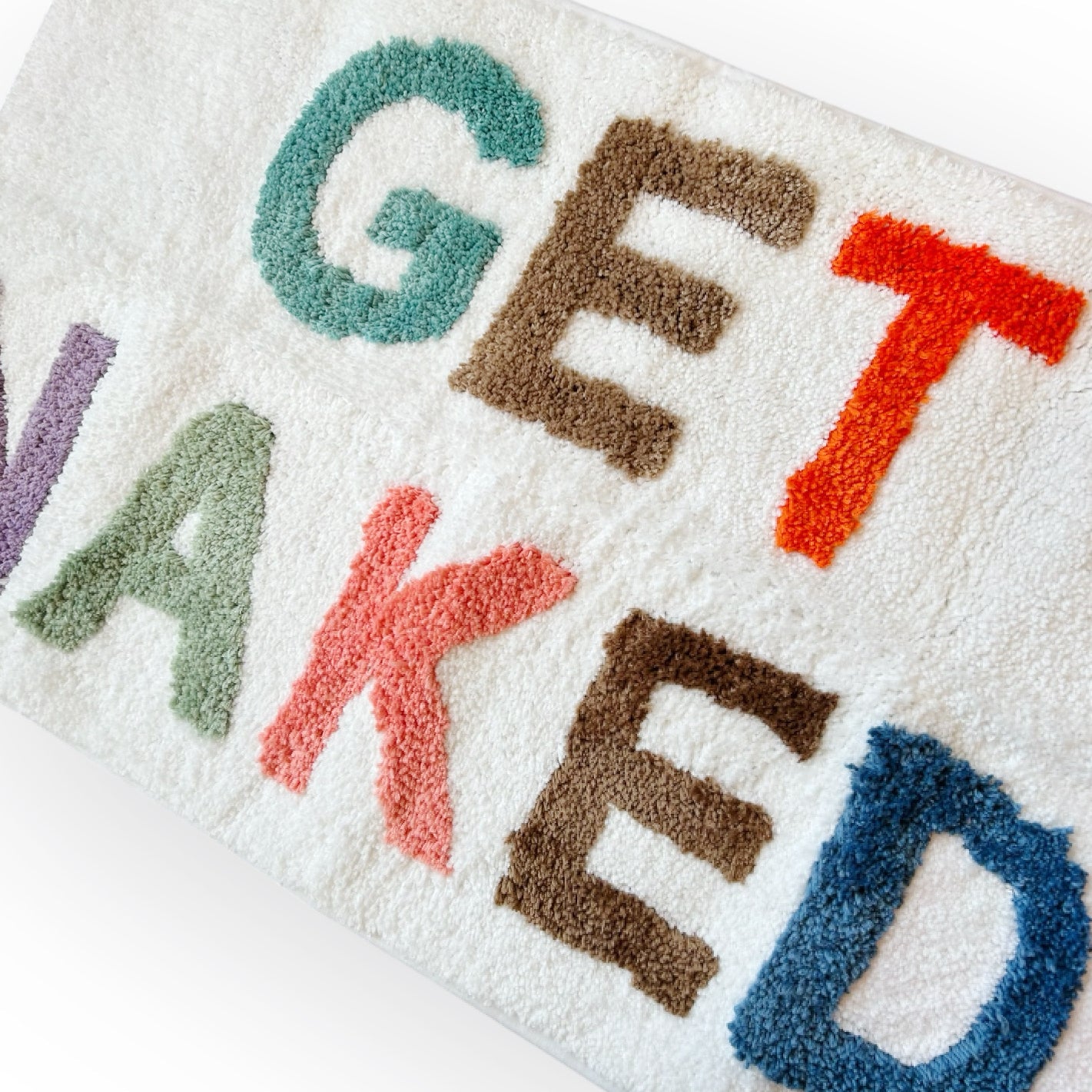 Multicolor Get Naked Bath Mat