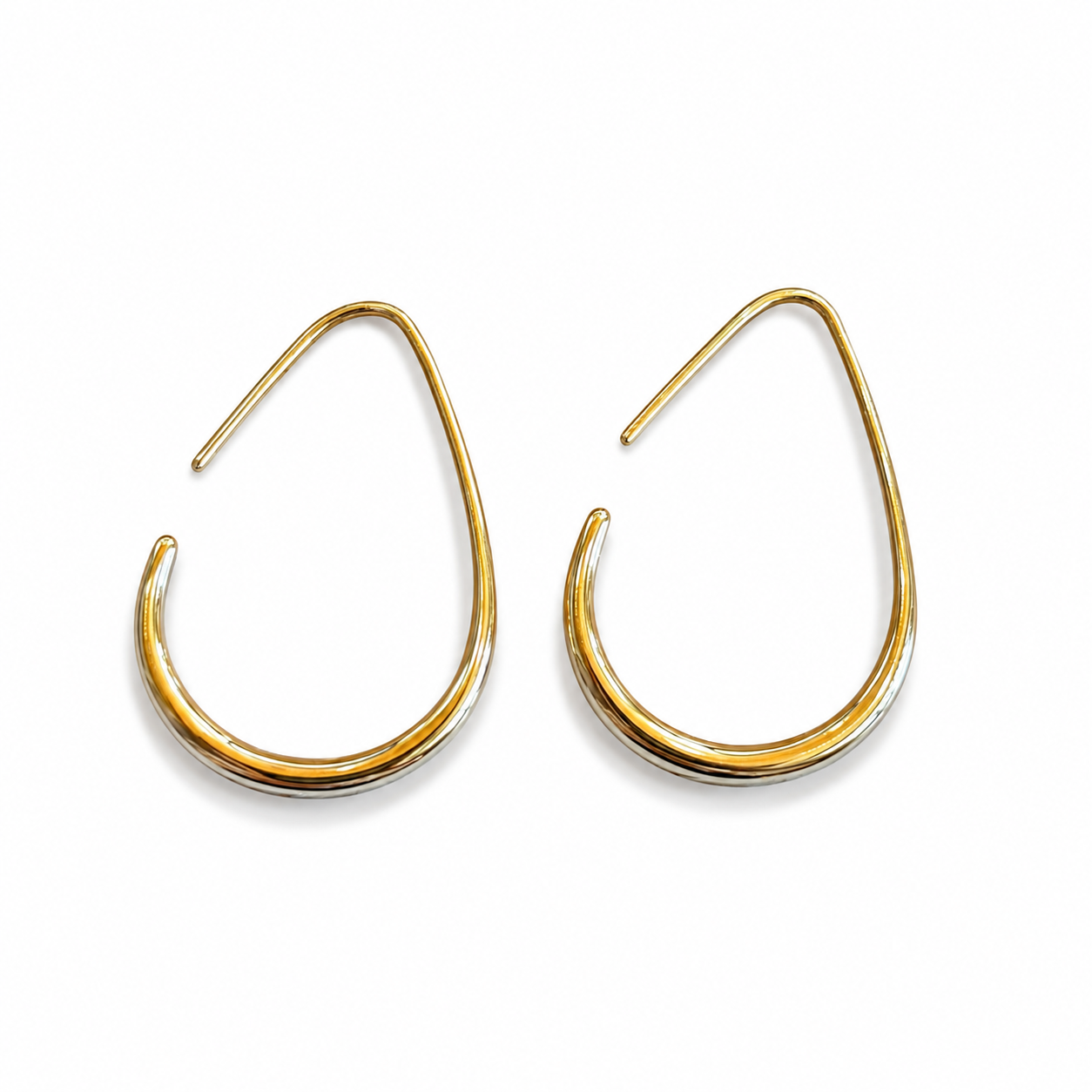 Sculpted Teardrop Hoop Earrings