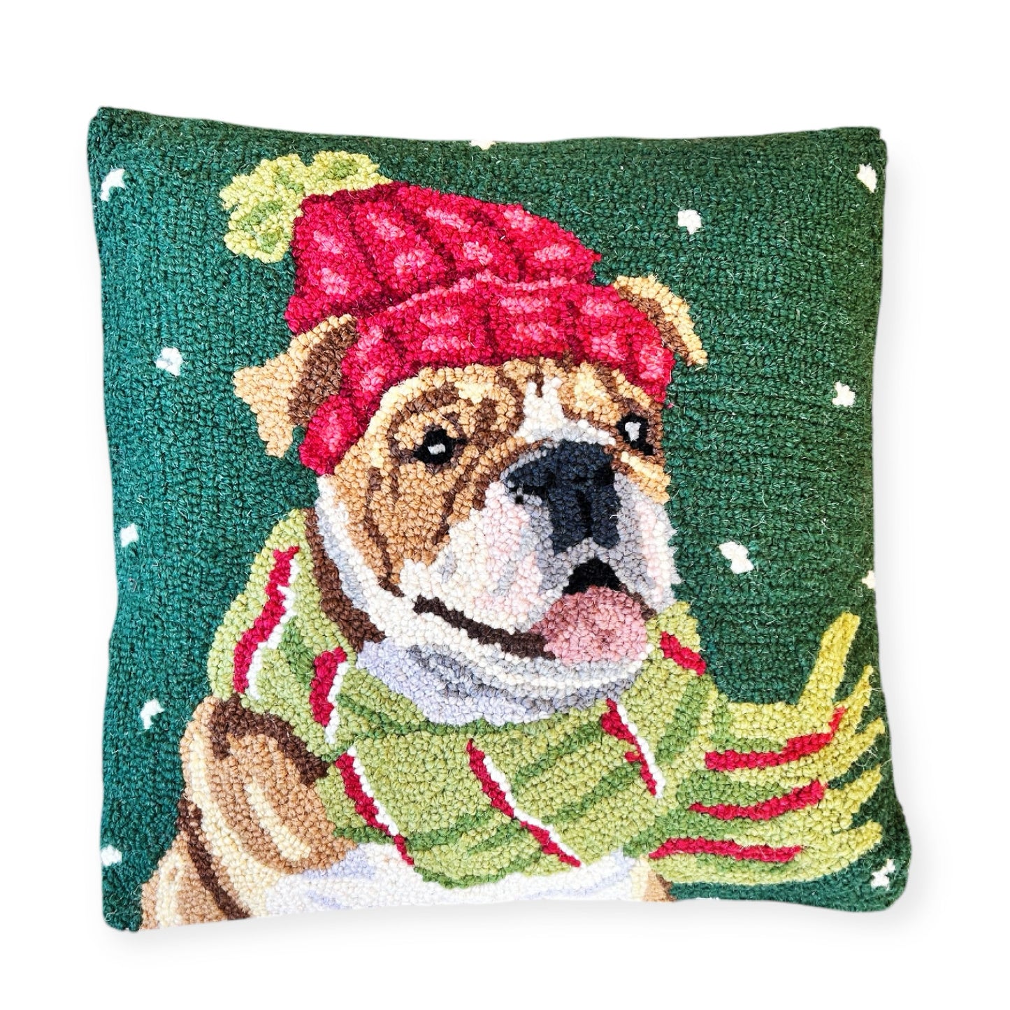 Christmas Dog Hooked Pillows