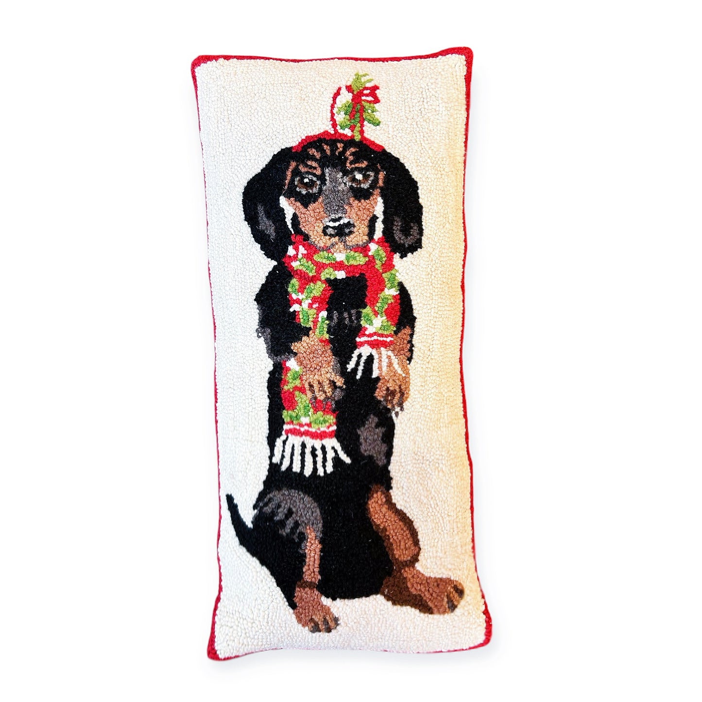 Christmas Dog Hooked Pillows