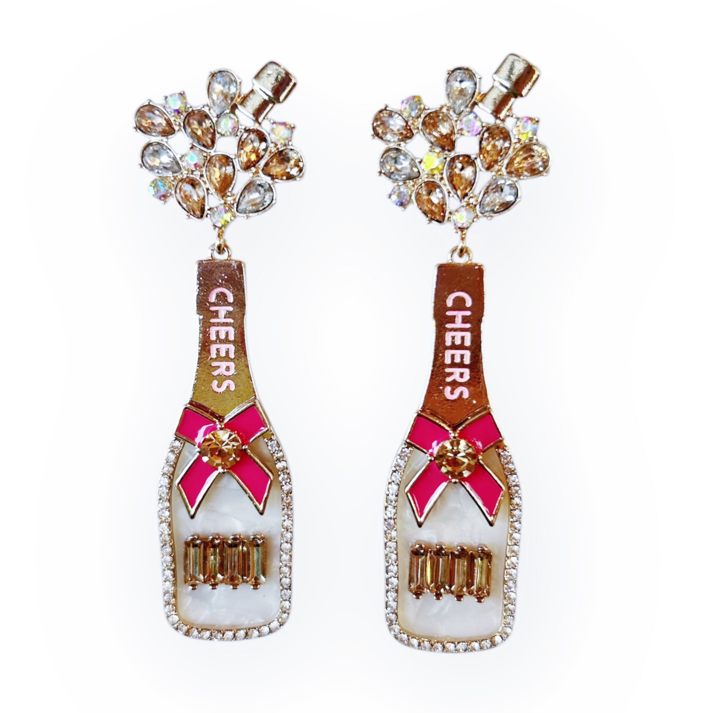 Cheers Champagne Bottle Earrings