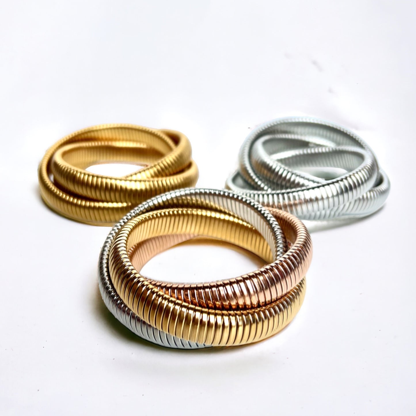 Gilded Grace Snake Stack Metal Bracelets