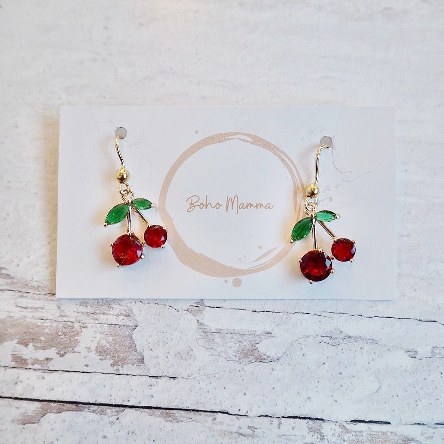 Boho Mamma Cherry Earrings