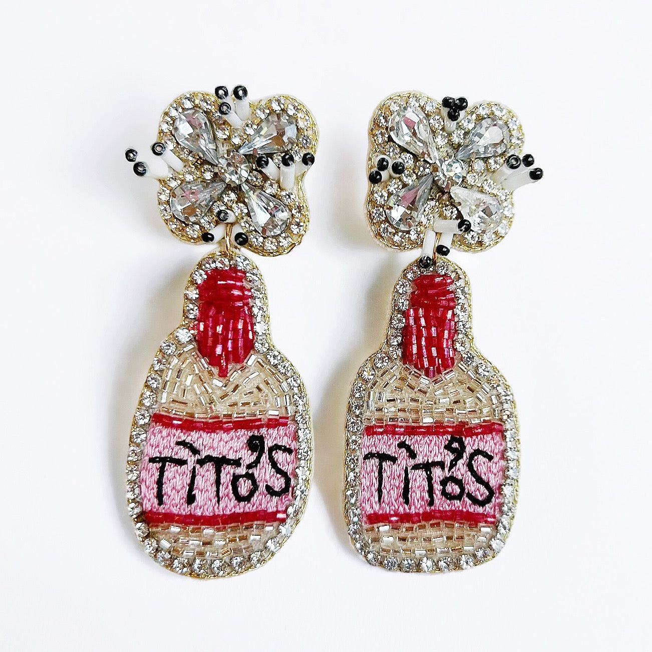 Beaded Titos Bottle Earrings