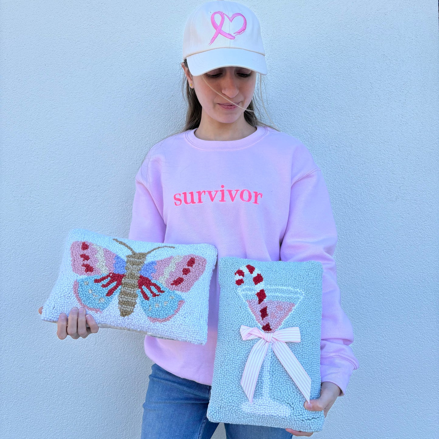 Butterfly Hooked Pillow