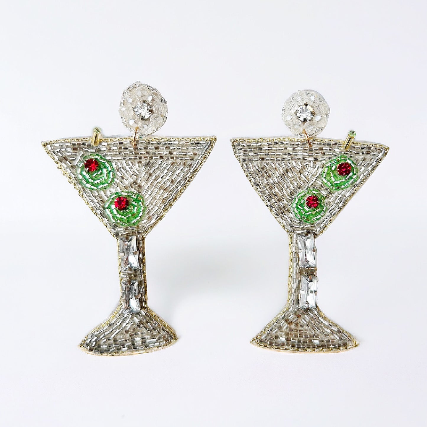 Beaded Martini Earrings