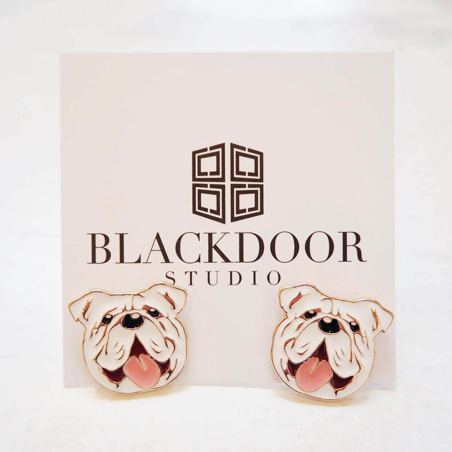 Small Bulldog Earring Studs
