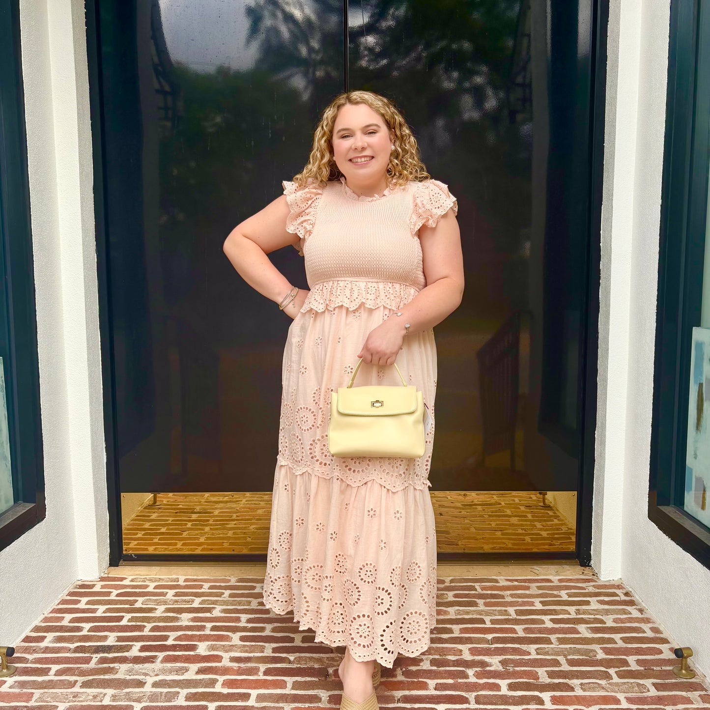 Blushing Apricot Lace Maxi Dress~Final Sale