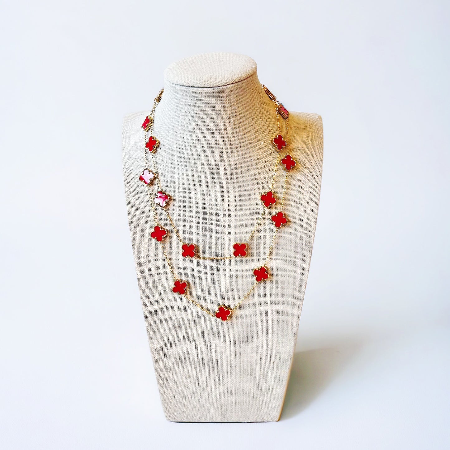 Lady in Red Clover Necklace