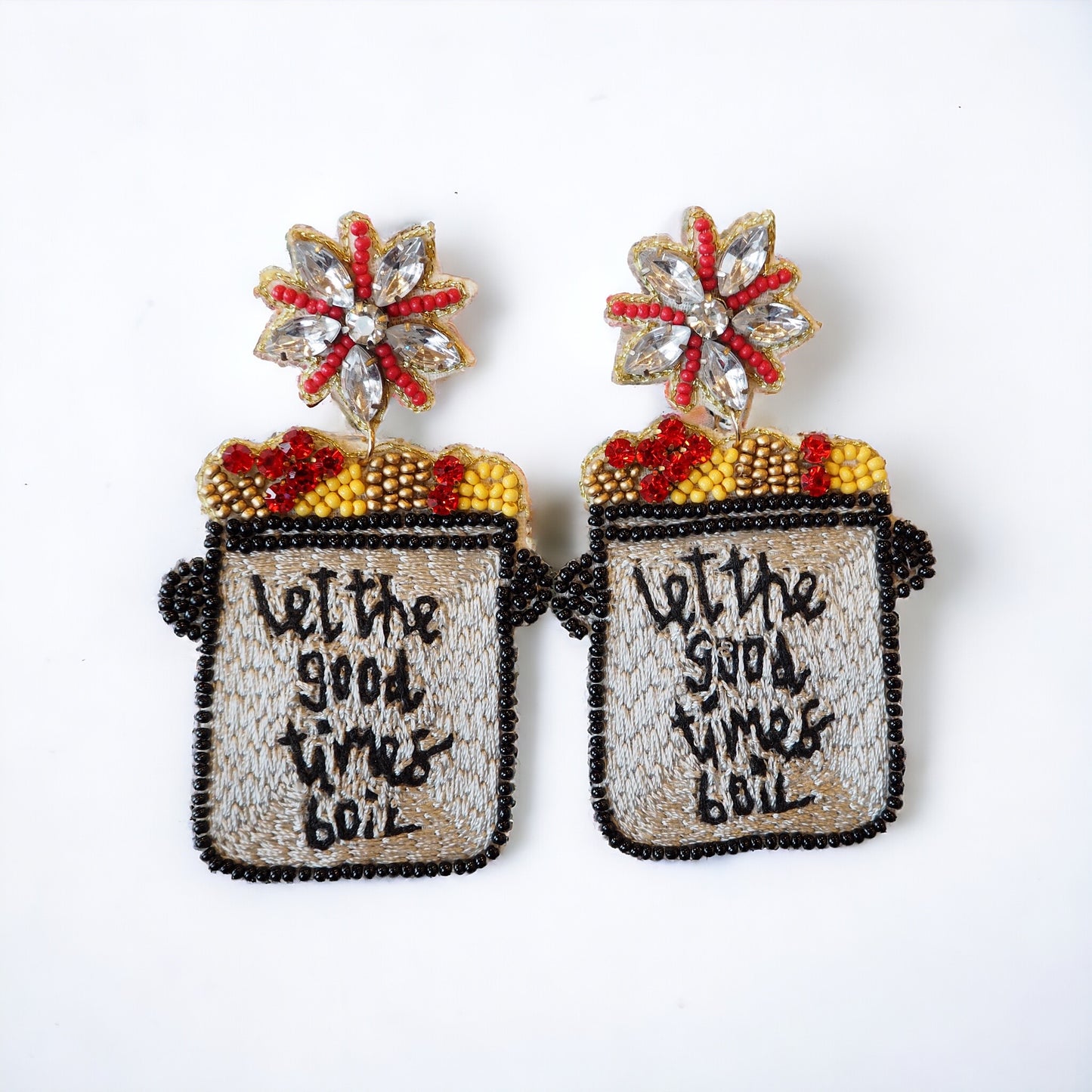 Let the Good Times Boil Beaded Earrings~SALE