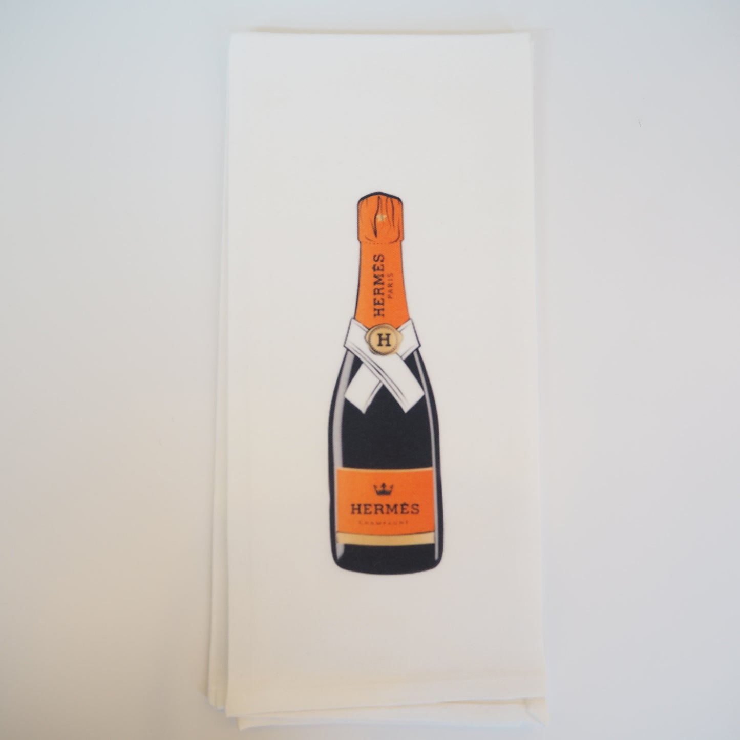 Orange Champagne Bottle Kitchen Towel