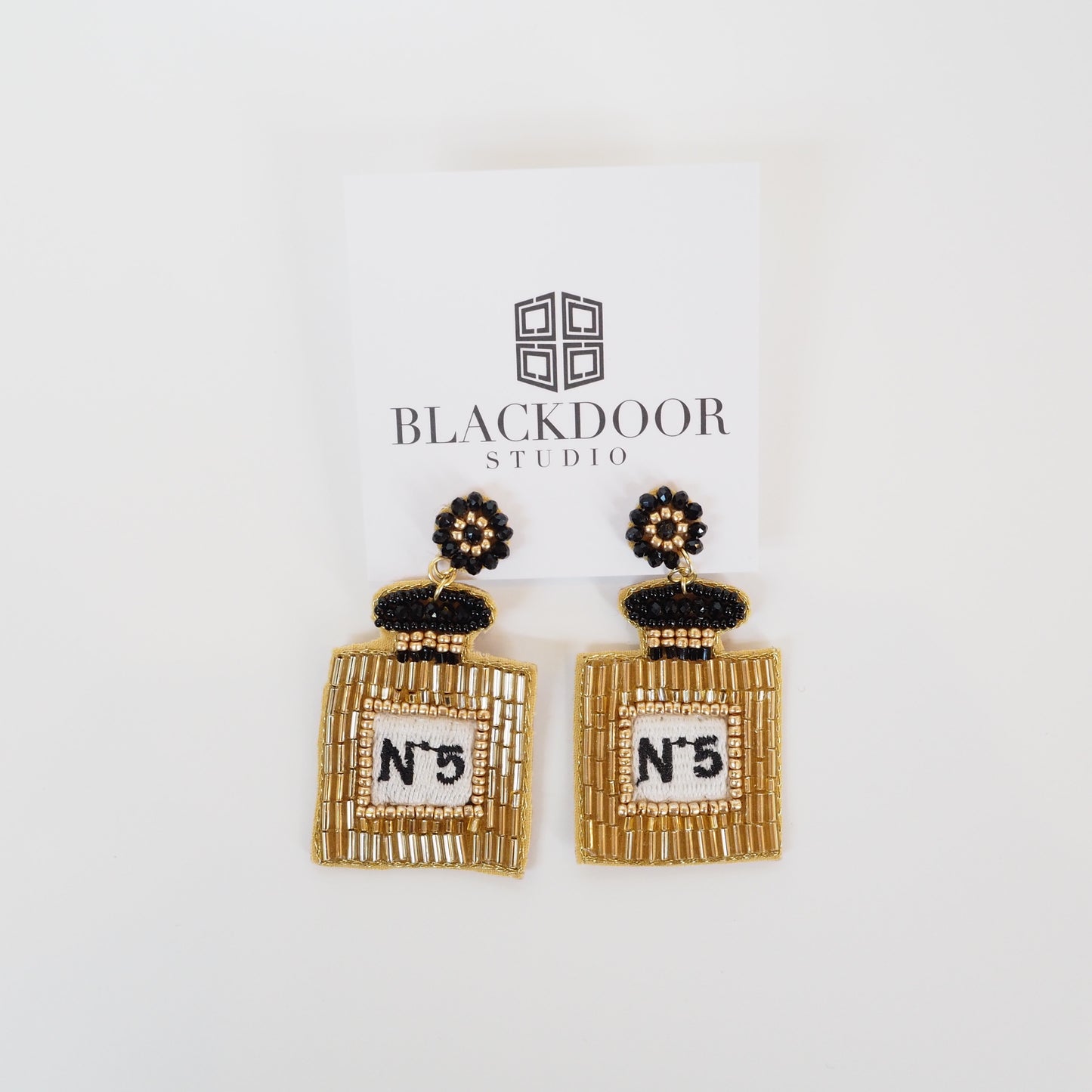 Beaded No.5 Perfume Earrings
