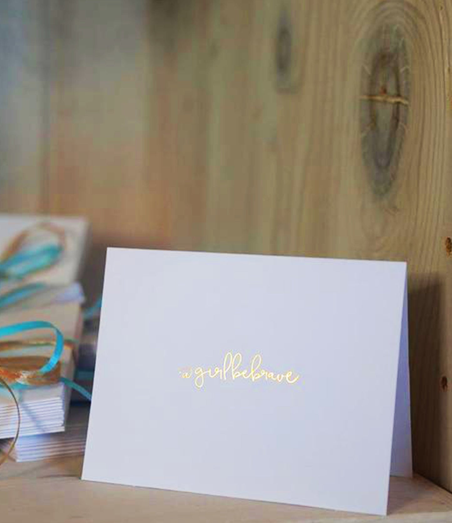 Girl Be Brave blank cards envelopes