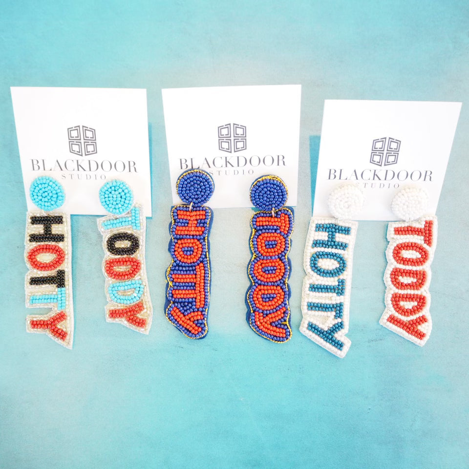 Beaded Hotty Toddy Earrings~SALE