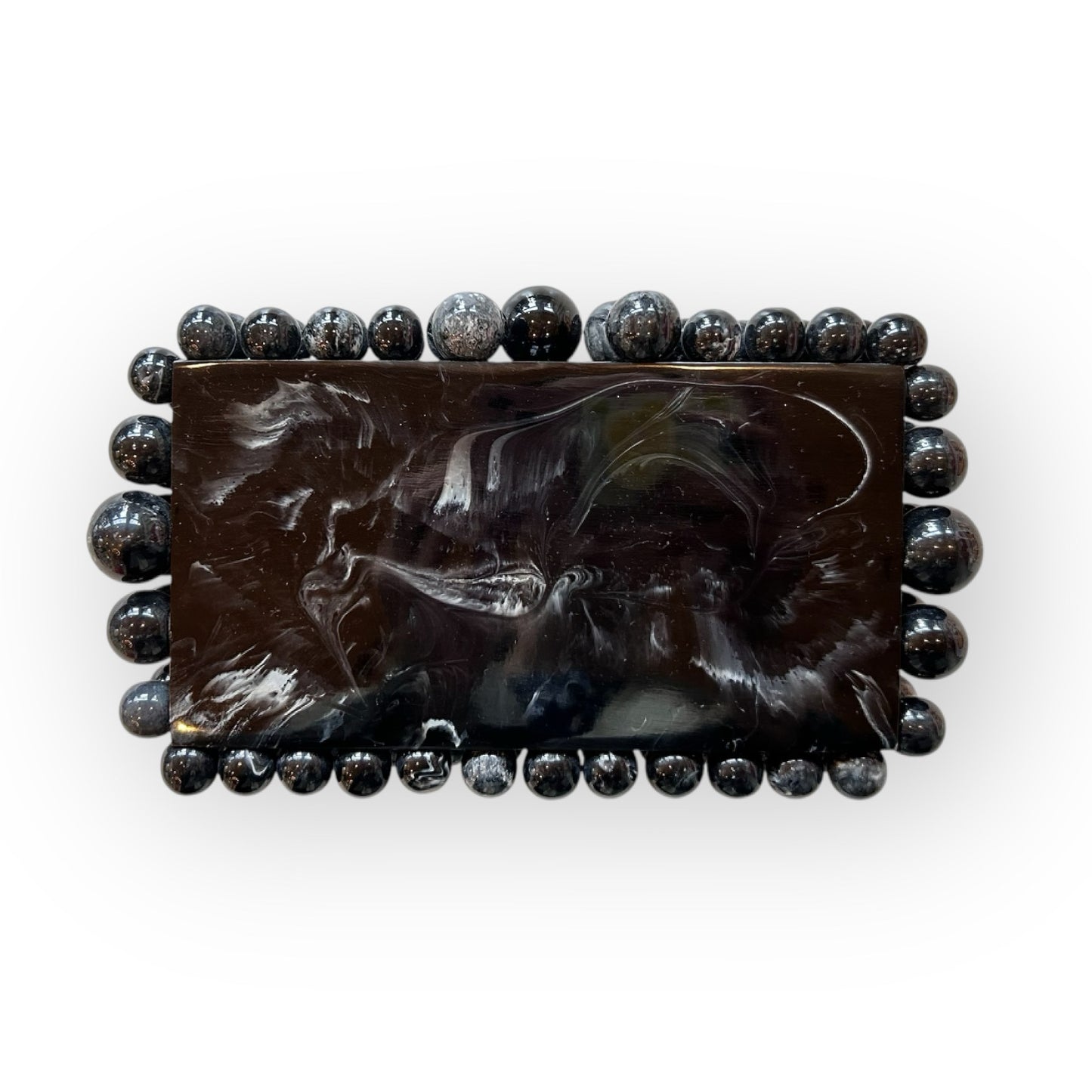 Marbled Acrylic Beaded Clutch Purse