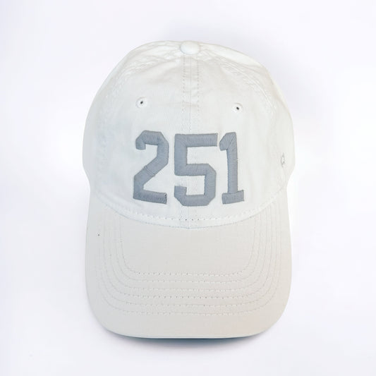 White and Grey 251 Baseball Cap