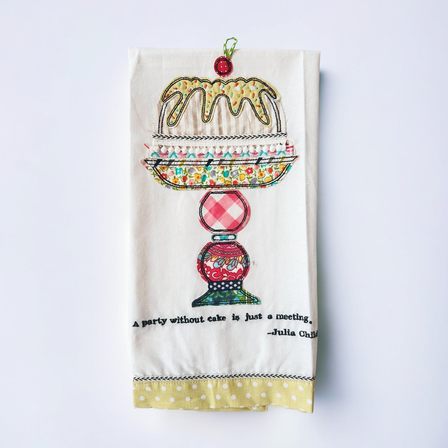 A party without cake is just a meeting patchwork Kitchen Towel