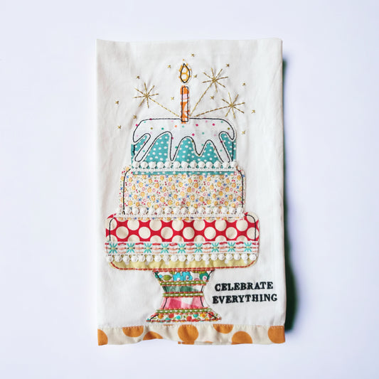 Celebrate Everything Birthday Cake Patchwork Kitchen Towel