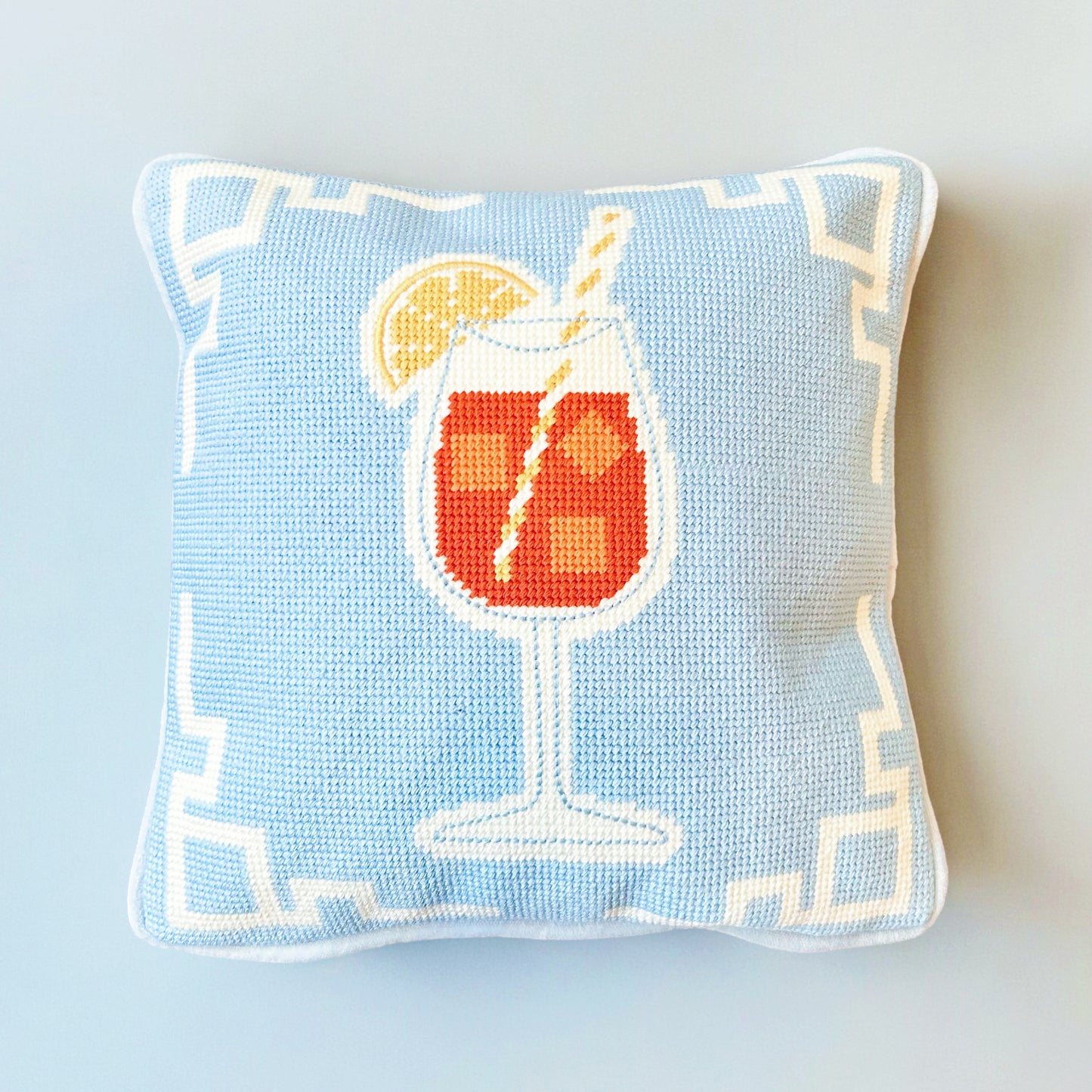 Aperol Spritz Hooked Pillow