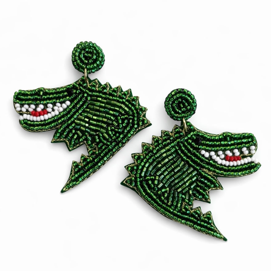 Beaded Alligator Earrings~SALE
