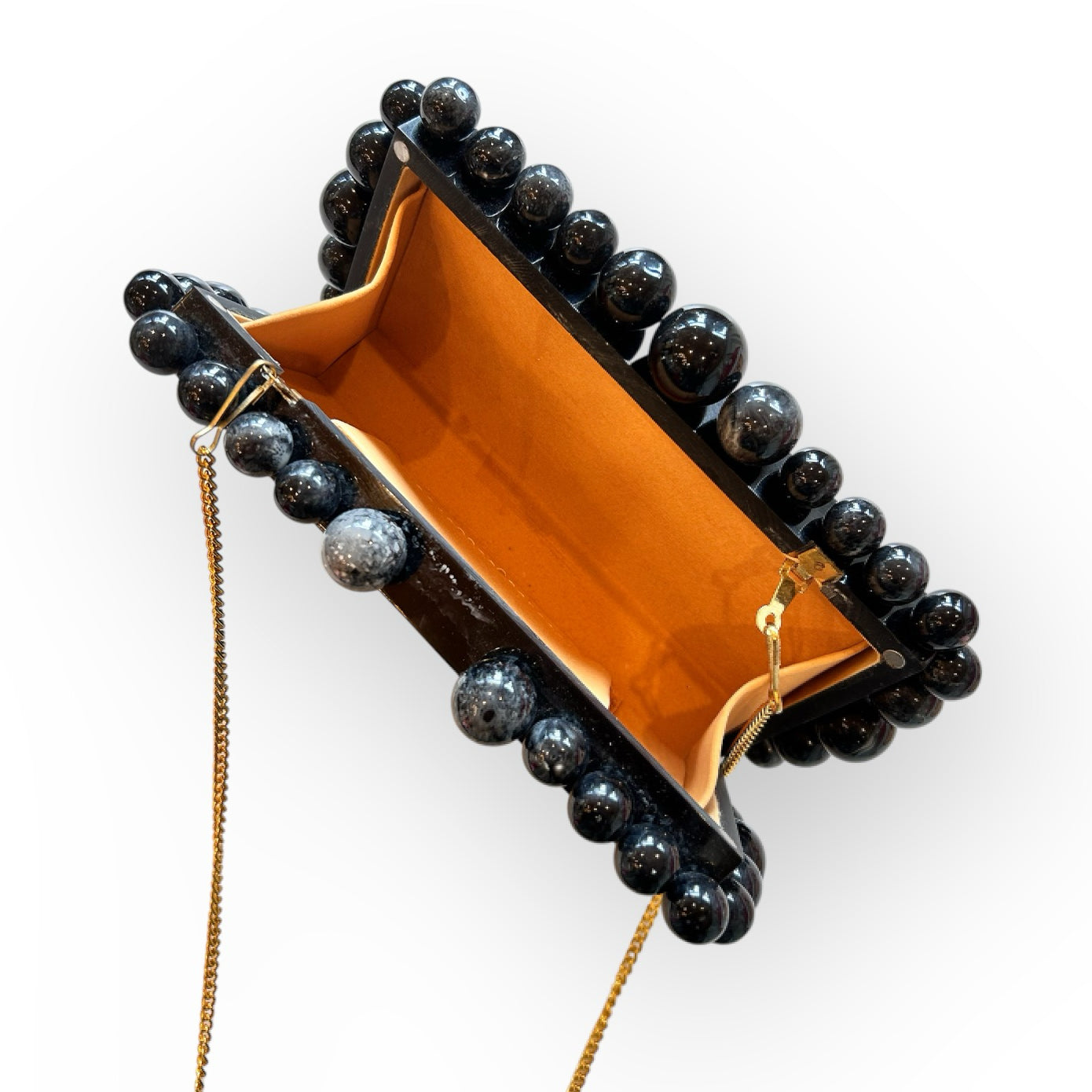 Marbled Acrylic Beaded Clutch Purse