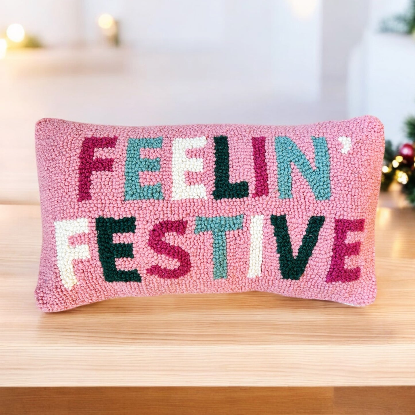 Feelin' Festive Hooked Pillow