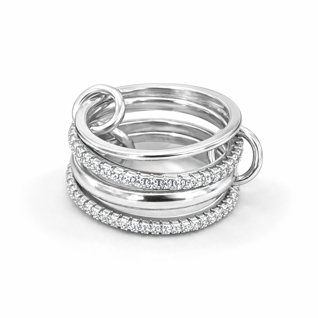 Luxe Multi-Band Pavé Stack Ring