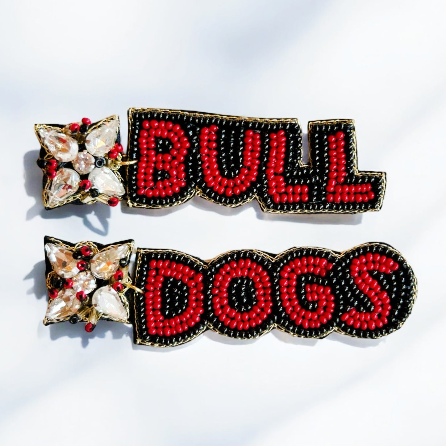 Bull Dogs Sparkly Top Beaded Earrings~SALE