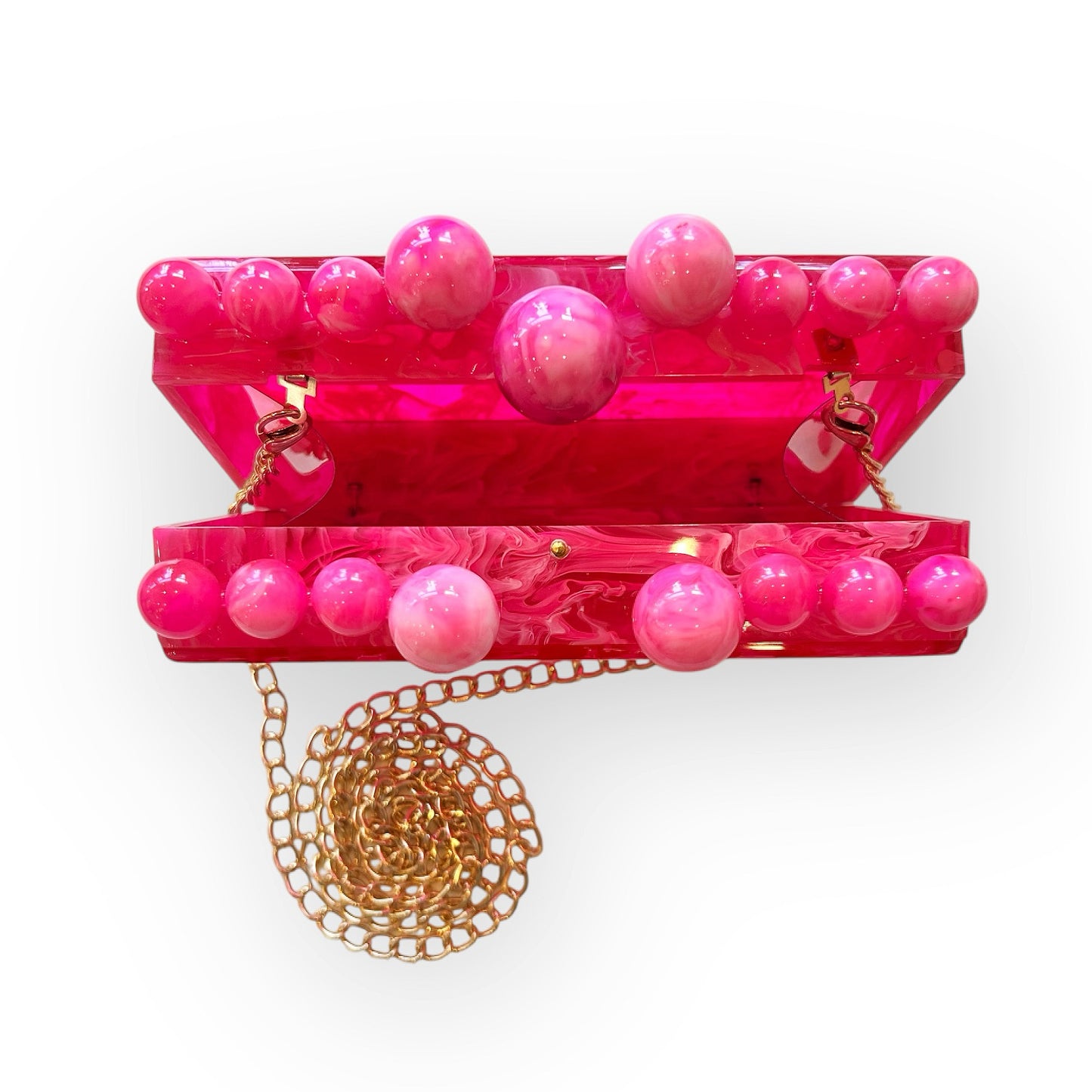 Marbled Acrylic Beaded Clutch Purse