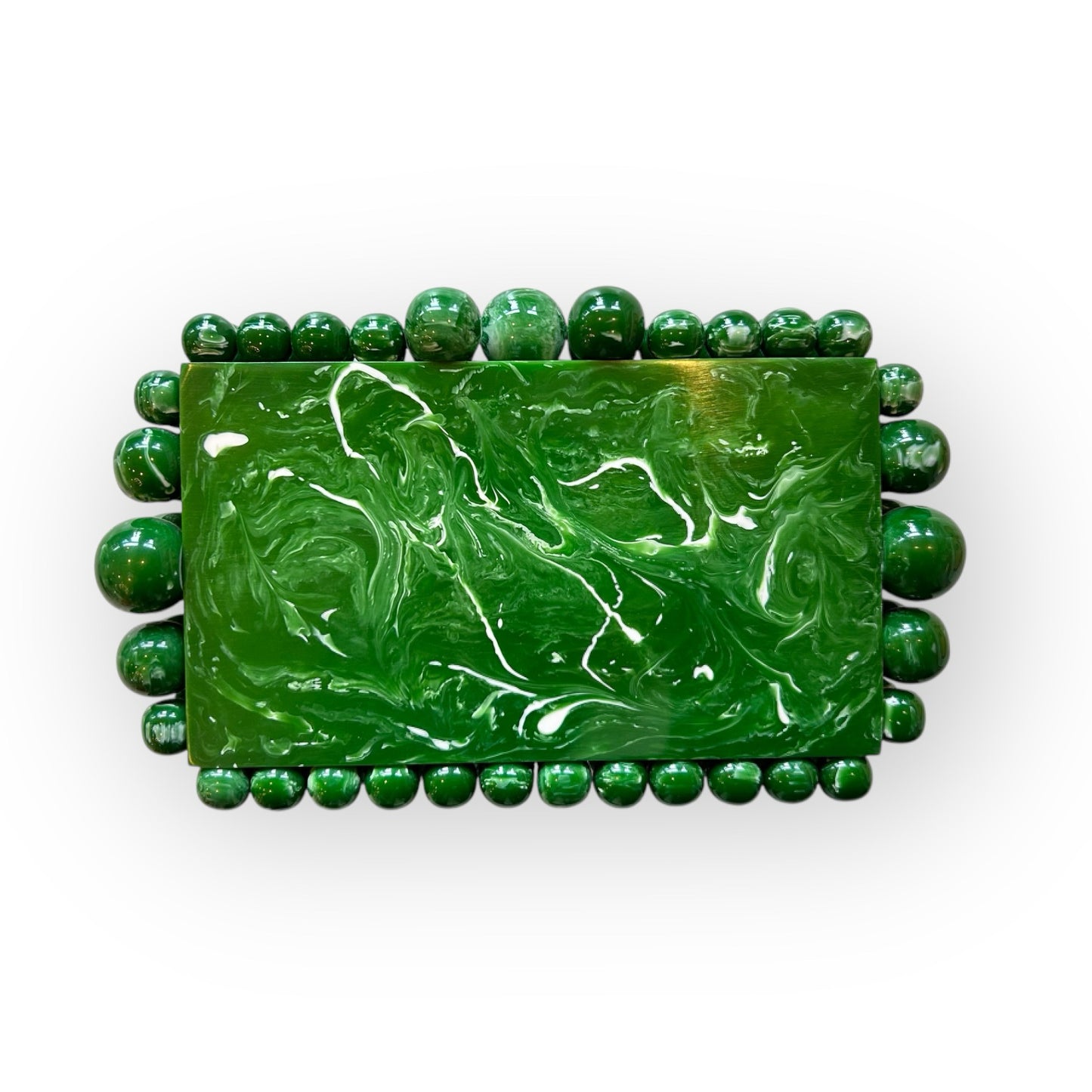 Marbled Acrylic Beaded Clutch Purse