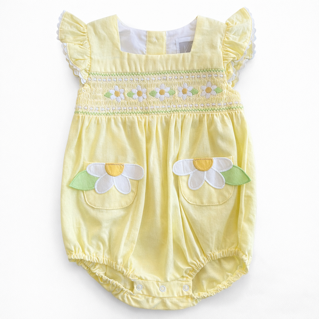 Sunny Daisy Smocked Bubble