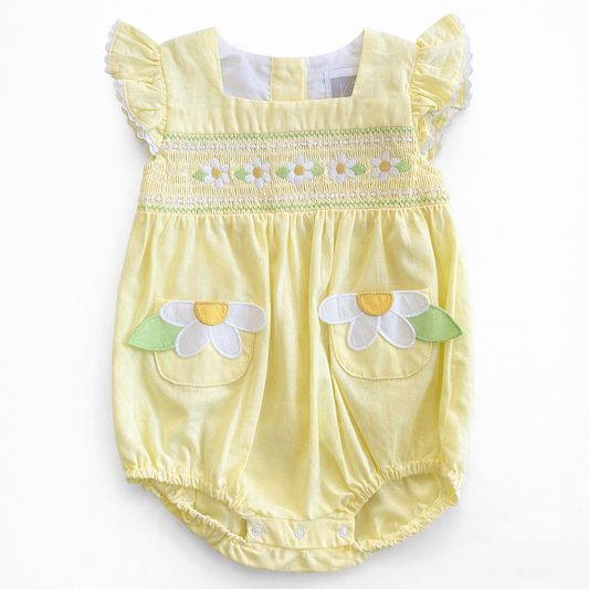 Sunny Daisy Smocked Bubble