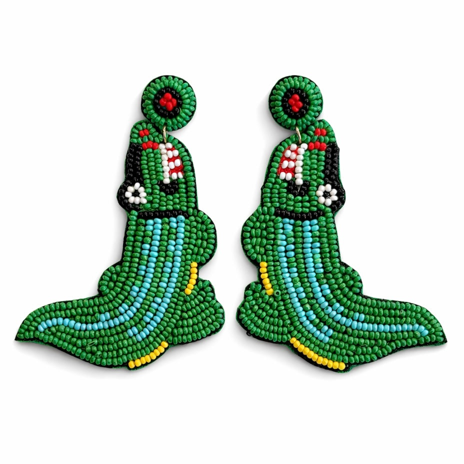 Beaded Alligator Earrings~SALE
