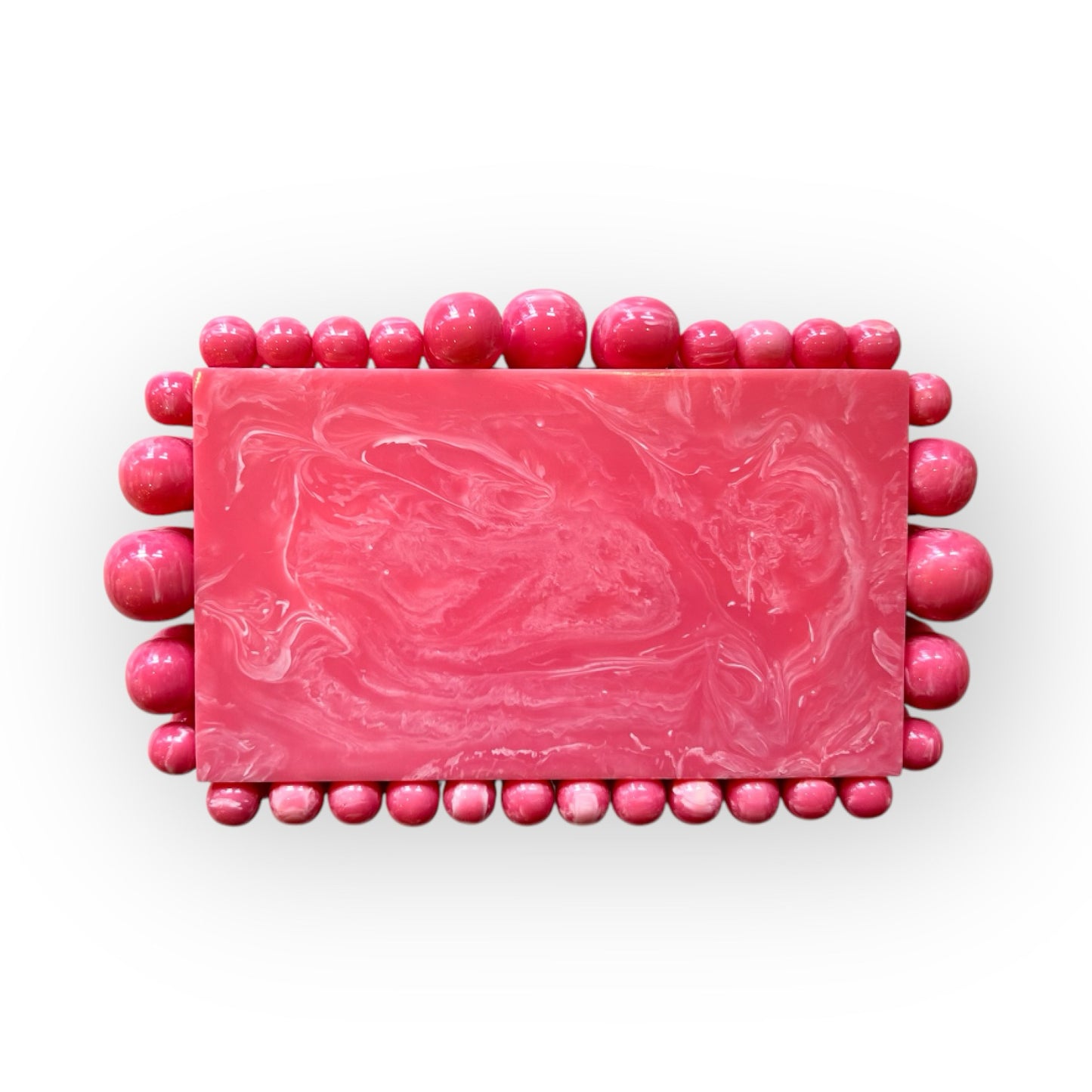 Marbled Acrylic Beaded Clutch Purse