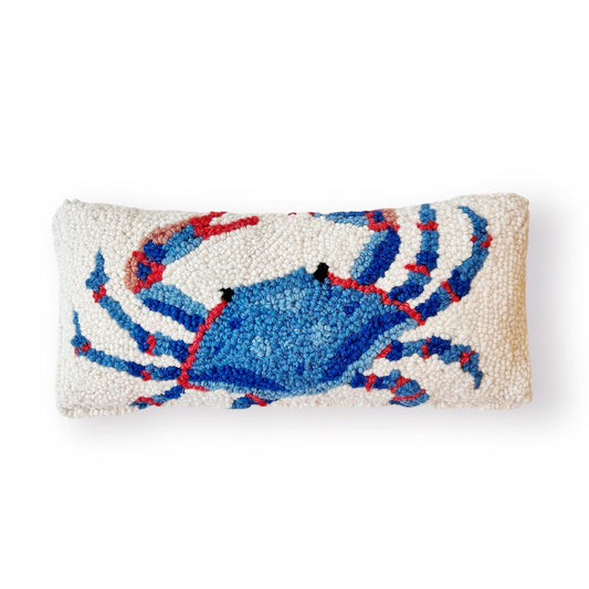 Blue Crab Hooked Pillow