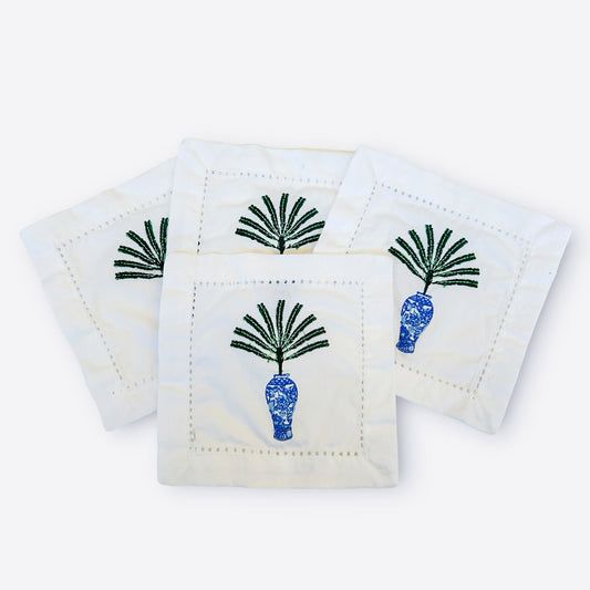 Chinoiserie Palm Vase Cocktail Napkins