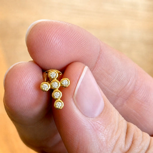 Dainty Crystal Cross Stud Earrings