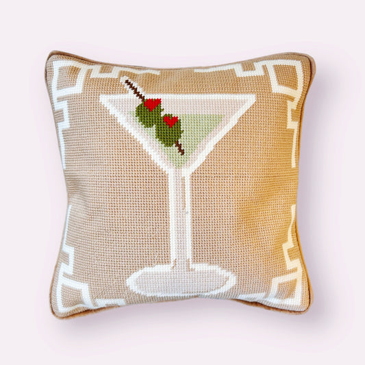 Martini Hooked Pillow