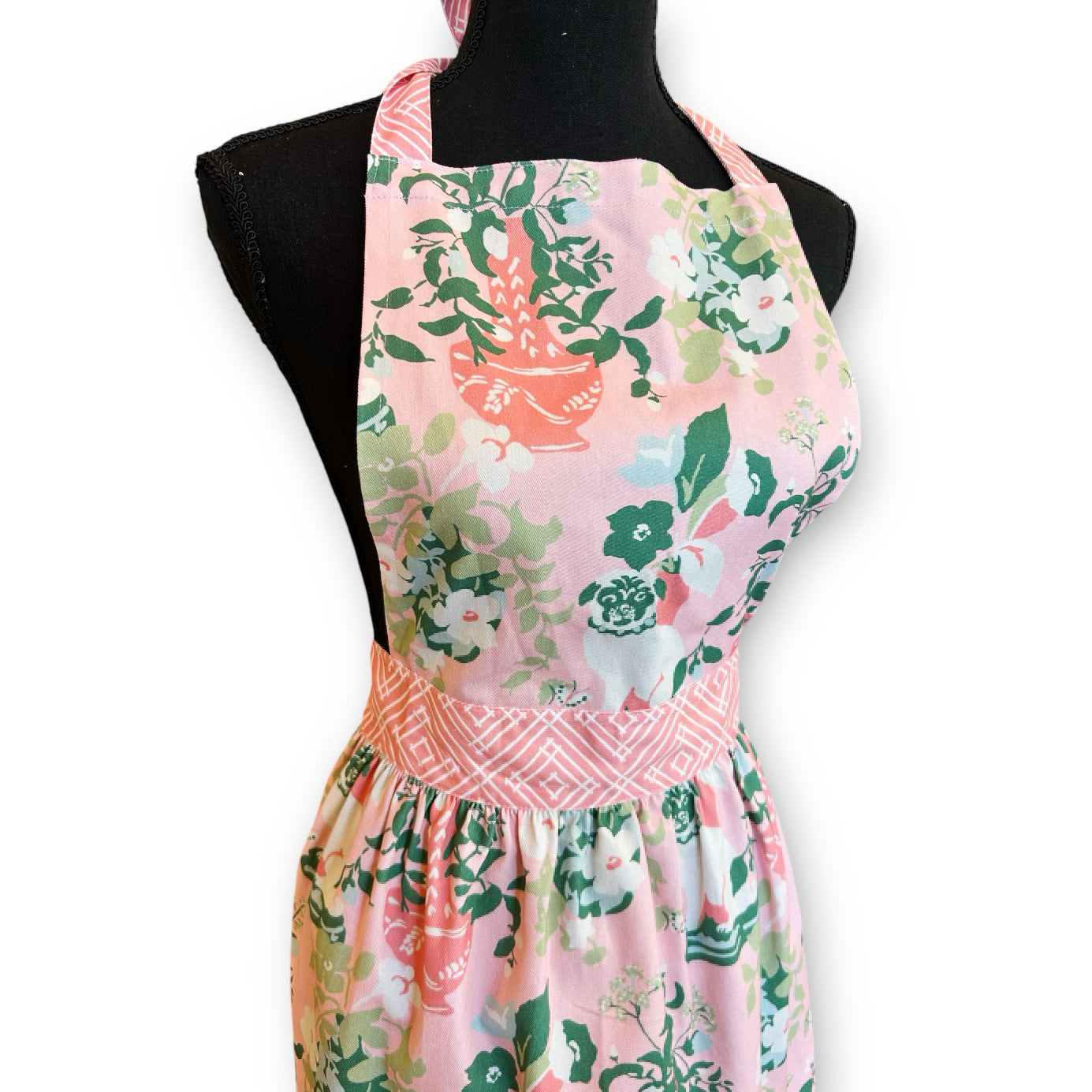 Imperial Palace Pink Pug Apron