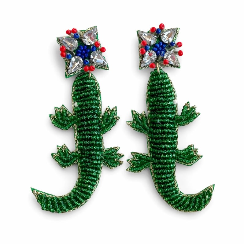 Beaded Alligator Earrings~SALE