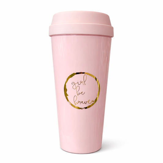 Girl Be Brave Pink Thermal Mug