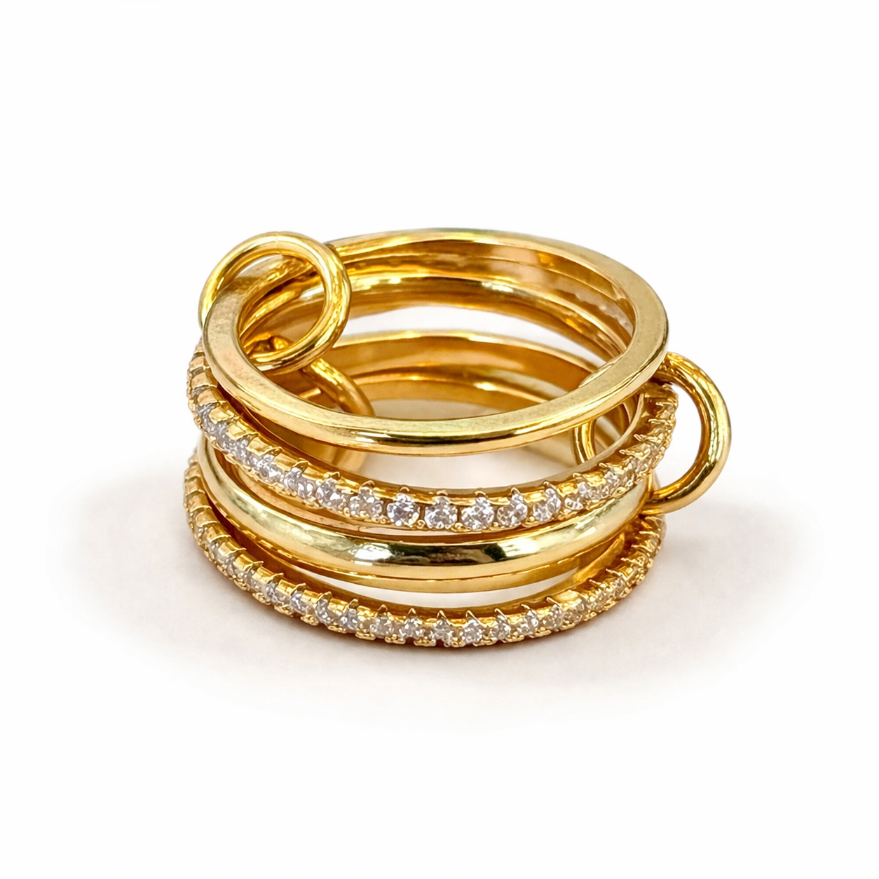Luxe Multi-Band Pavé Stack Ring