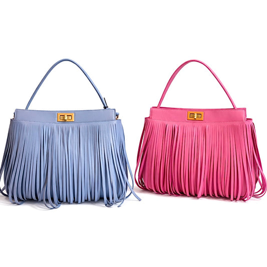 SALE~Fringe Vegan Leather Handbag