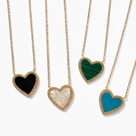 Ophelia Halo Heart Gem Necklace