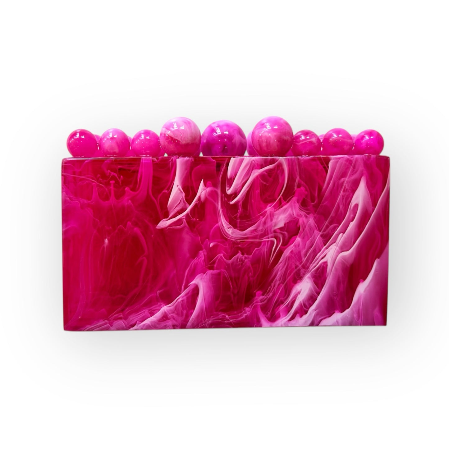 Marbled Acrylic Beaded Clutch Purse