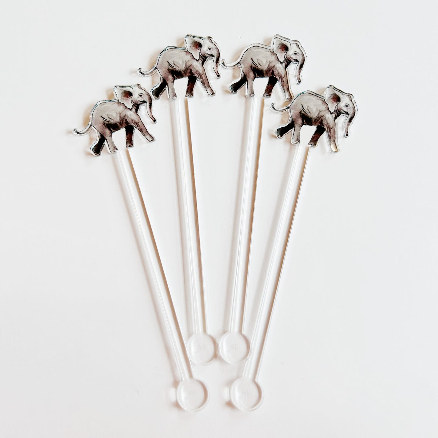 Elephant Acrylic Drink Stirrers