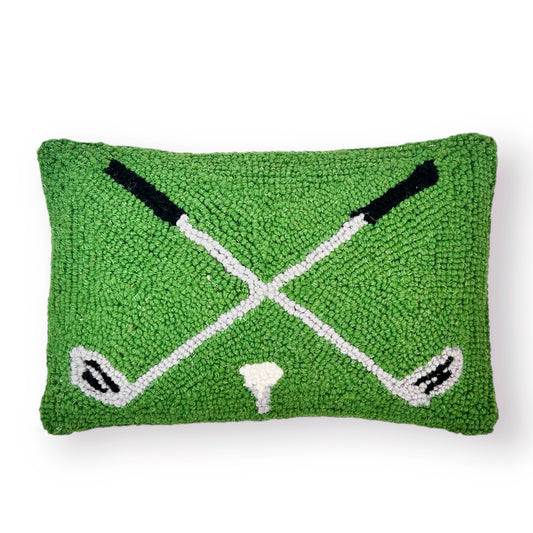 Hooked Crossed Golf Club Pillow